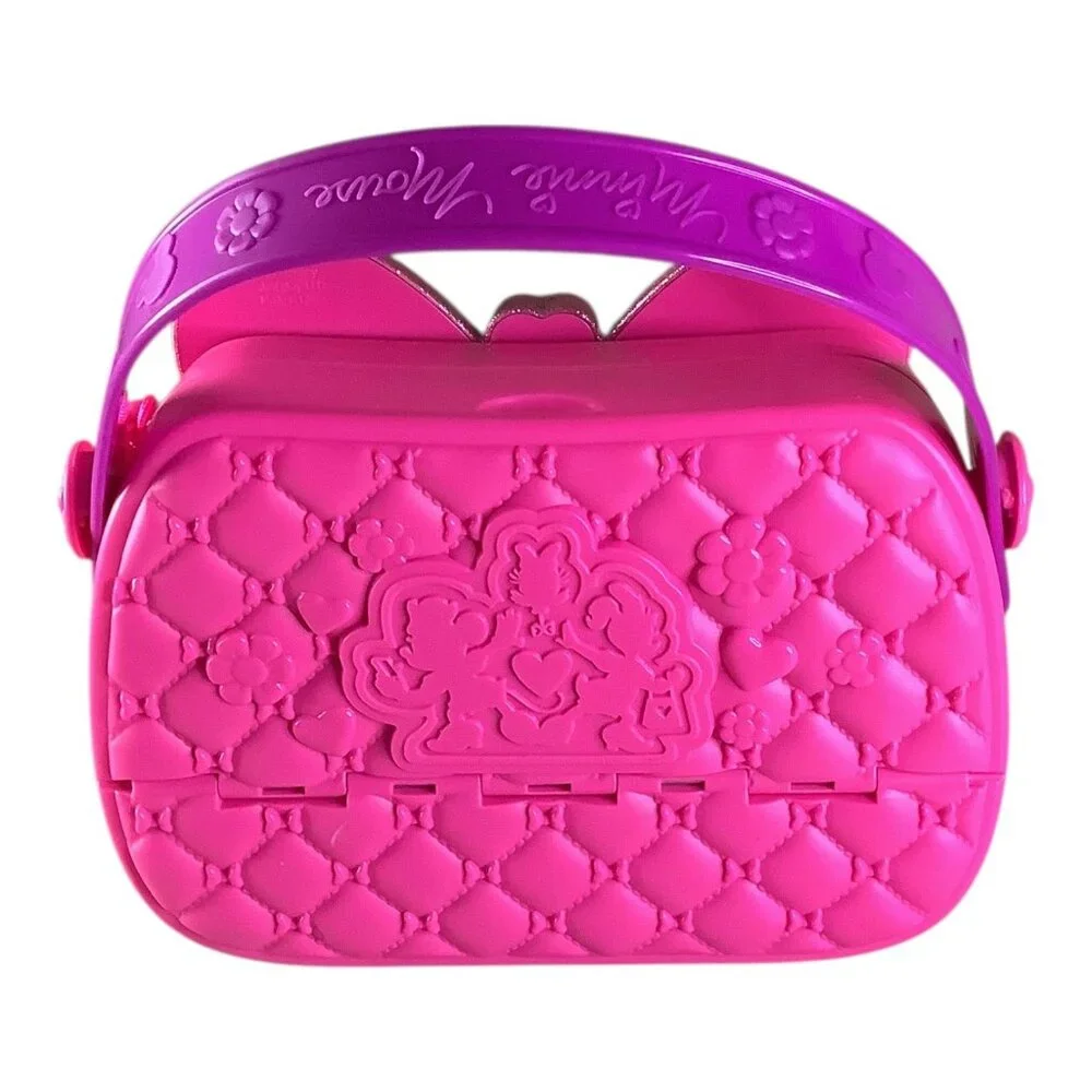 Minnie Mouse Hot‎ Pink Purse with Glitter Bow Plastic Disney Girls Pocketbook